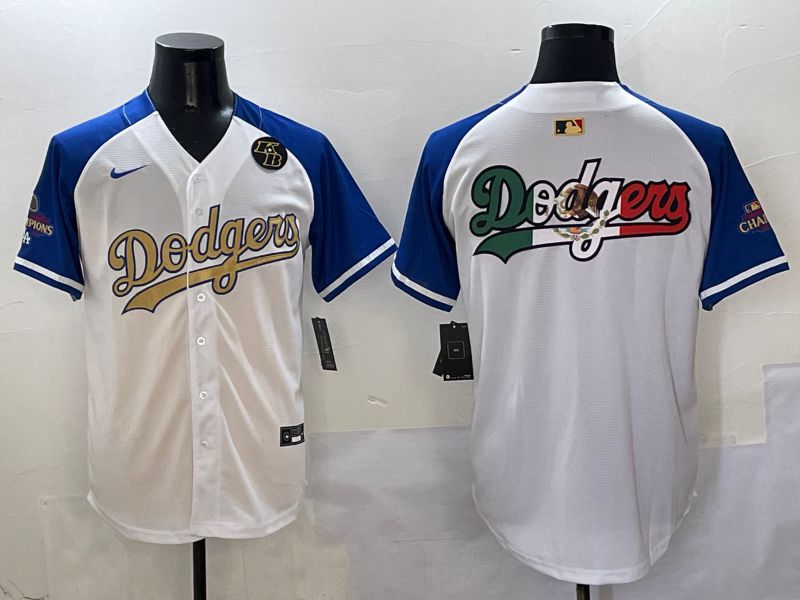 Men Los Angeles Dodgers Blank White Blue Gold Game Nike 2025 MLB Jersey style 42911